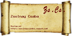 Zsolnay Csaba névjegykártya